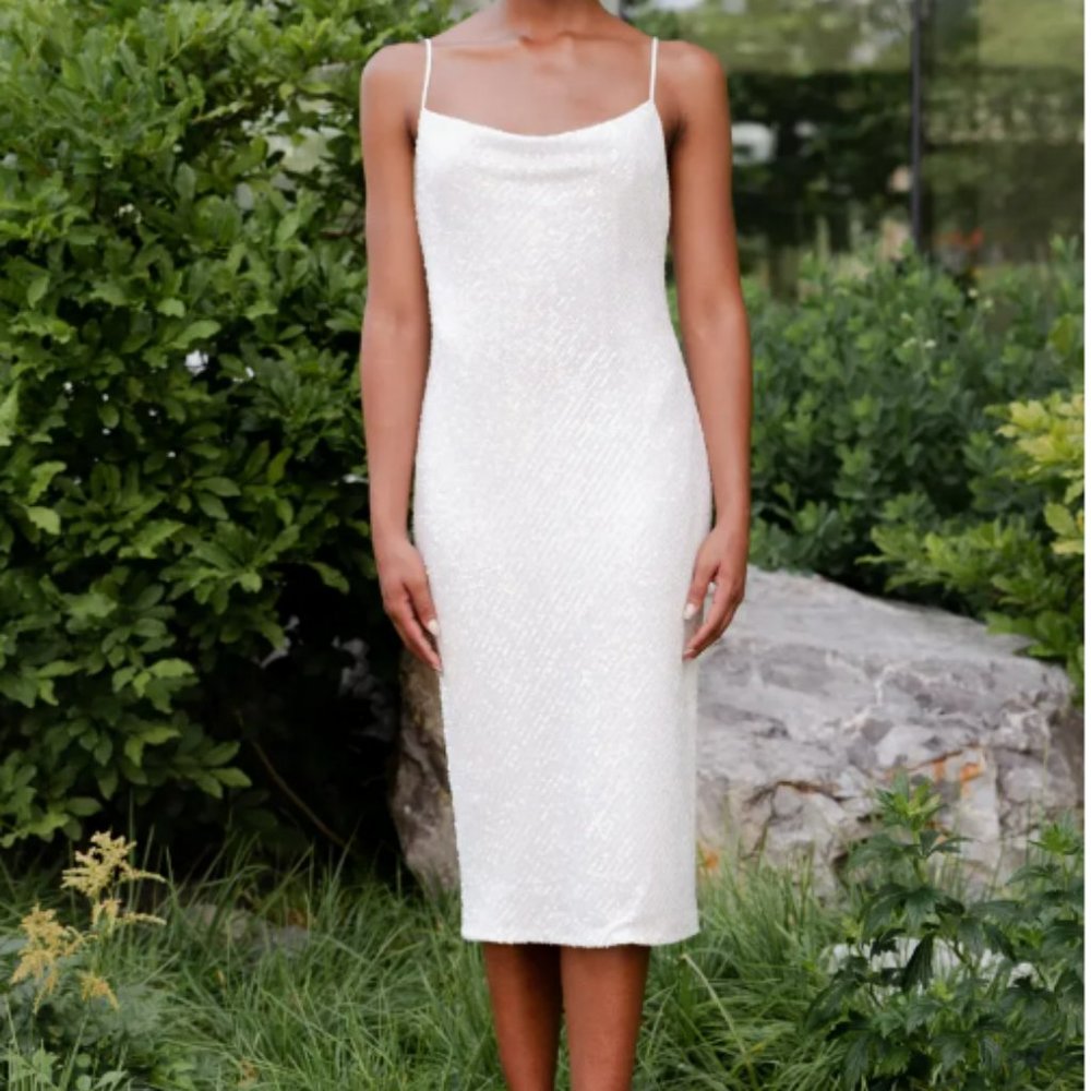 Jenny Yoo NWT Poppy Dress White Midi Size 2